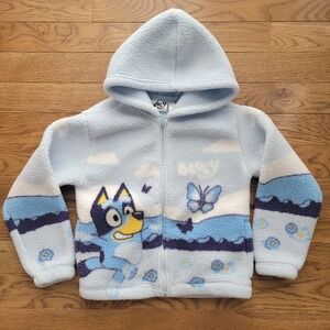 BLUEY BINGO Butterflies Soft Plush Jacket Girls Size 7/8 BBC STUDIOS LUDO